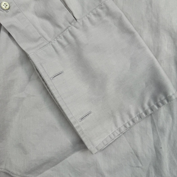 Brooks Brothers Button Up Shirt Mens Size 17 1/2 X 34 Light Grey Collard - Picture 8 of 9